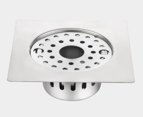 PR-143 Locking Square Floor Drain Stainless Steel Commercial Kitchen Heavy-Duty Secure Grate Tray Water Drainage Rack Restaurant Industrial Anti-Slip Rustproof Easy Clean Professional Grade Durable Key Lock High Security Seamless